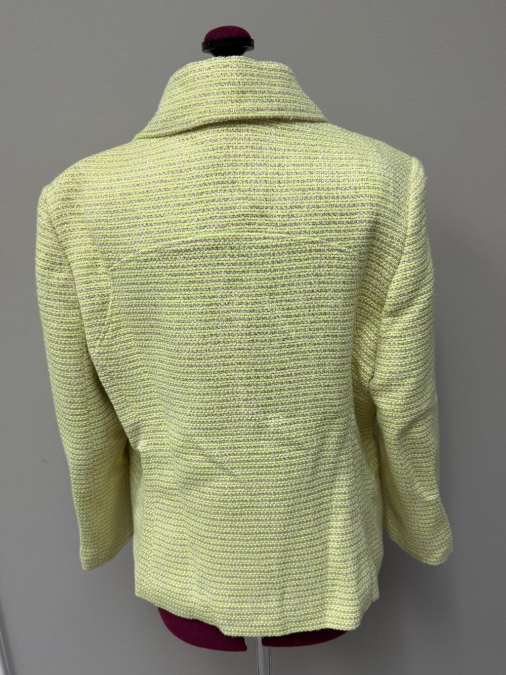 NWT Ted Baker London Bouclé Moto Blazer Chartreuse and Gold Size 3 (US 6-8) - Picture 5 of 10